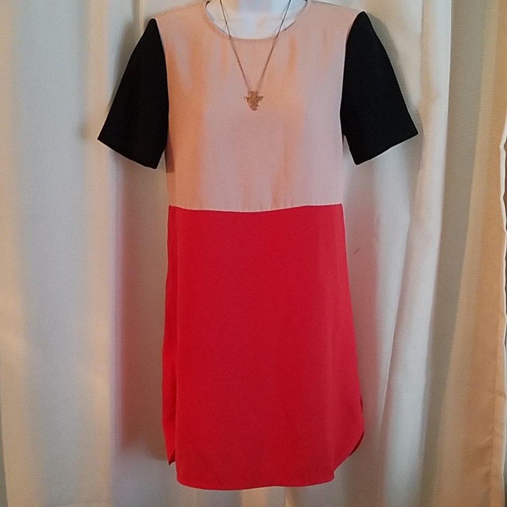 Zara Colorblock High-Low Dress